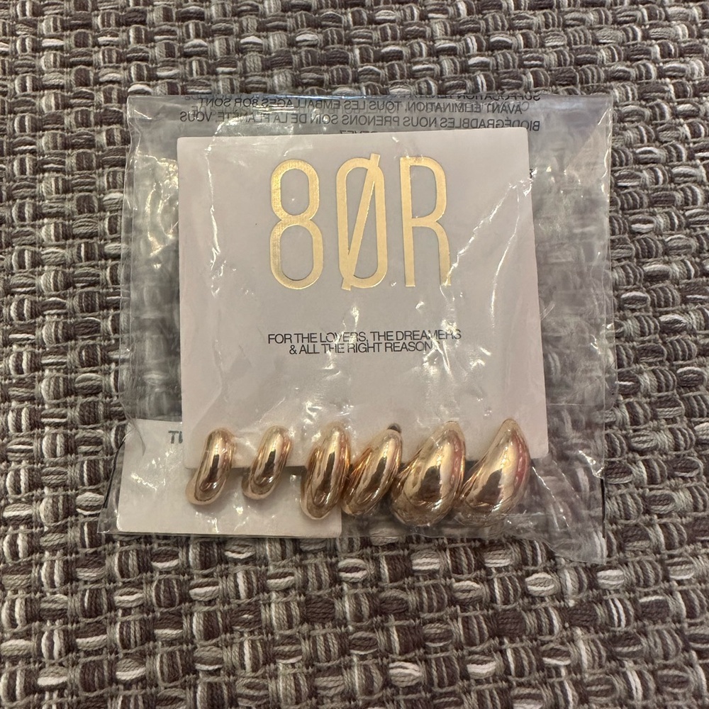 80R Gold Tone Earrings